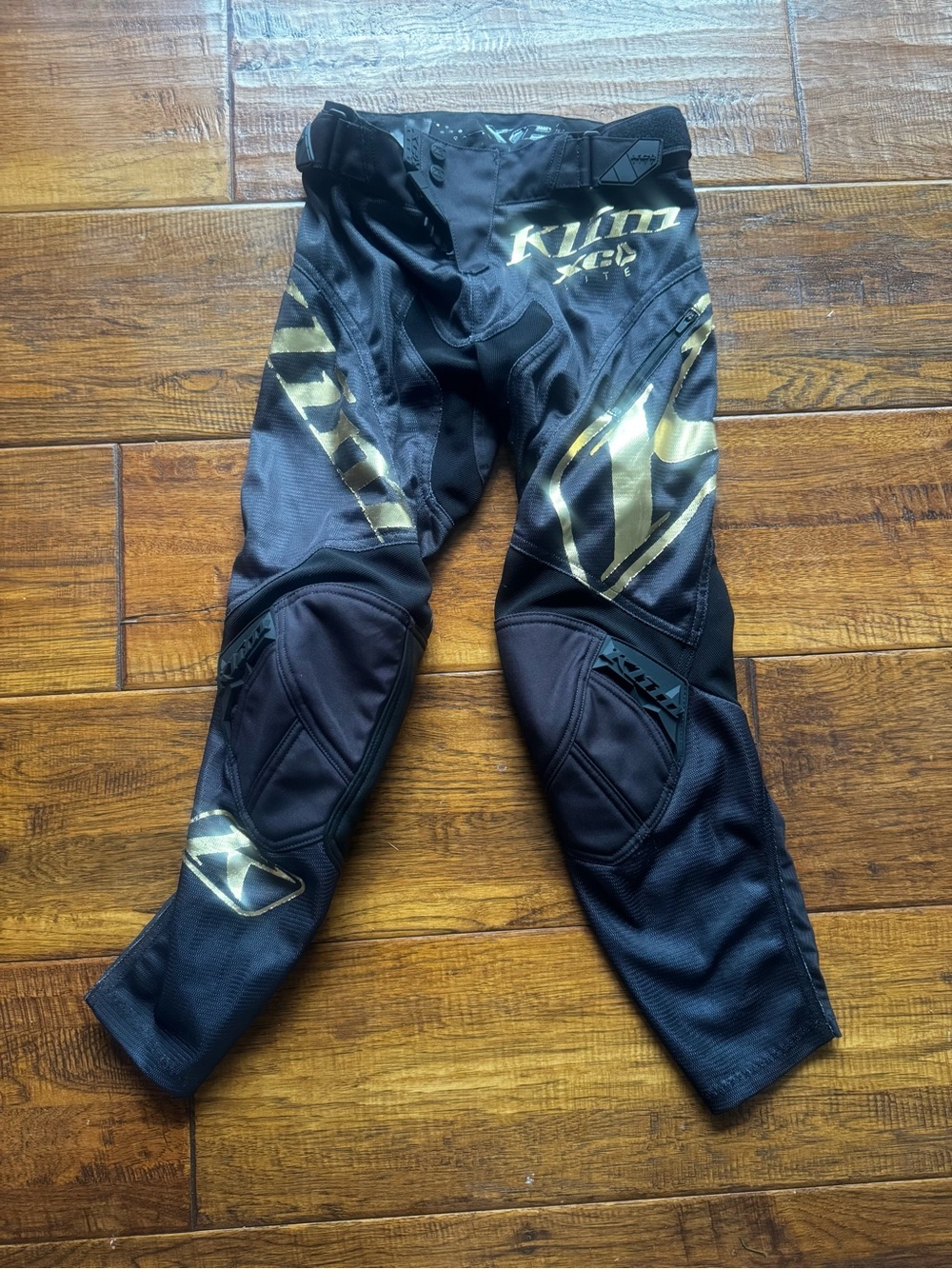 Kids Black and Gold Motocross Pants